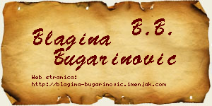 Blagina Bugarinović vizit kartica